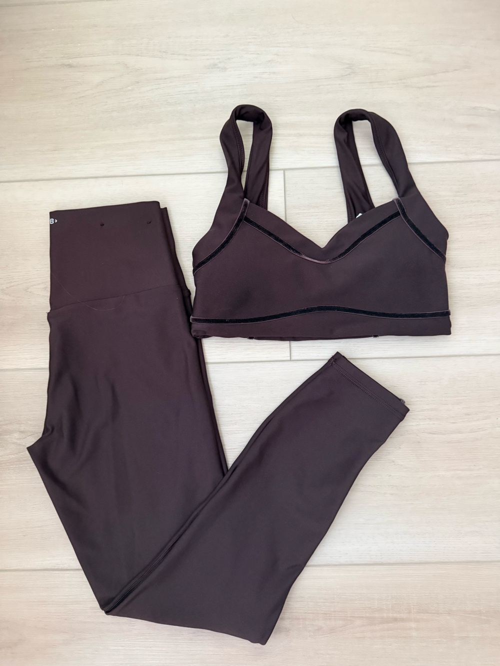 Abercrombie & Fitch Dark Brown Active Leggings & Sports Bra Set